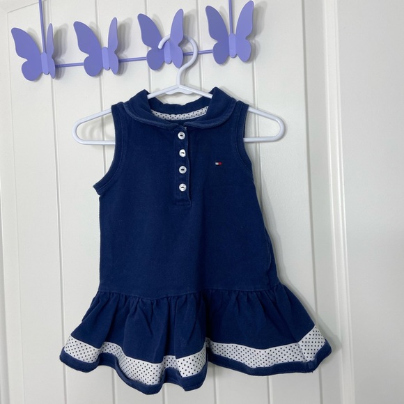 Tommy Hilfiger Other - EUC Tommy Hilfiger‎ baby girl’s navy collared sleeveless golf dress 18 months